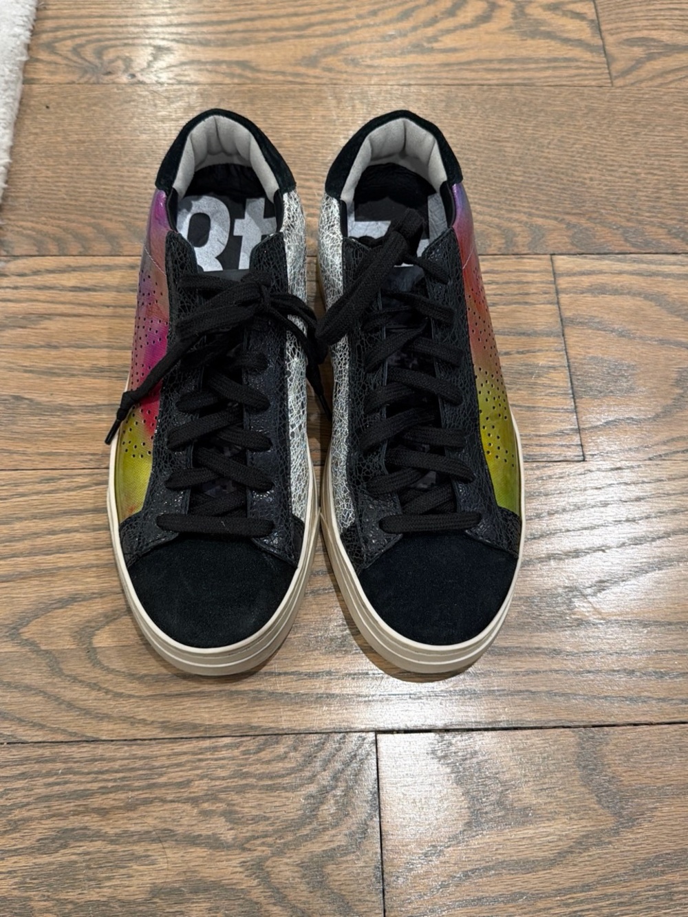 P448 Colorful Gradient Low-Top Sneakers with Black Suede Toe